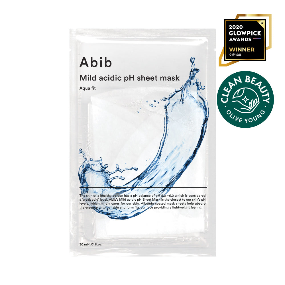 【Olive Young 直送】Abib 弱酸性pH面膜 單片裝(5款選1・魚腥草/復活草/水/穀胱甘肽/蜂蜜)