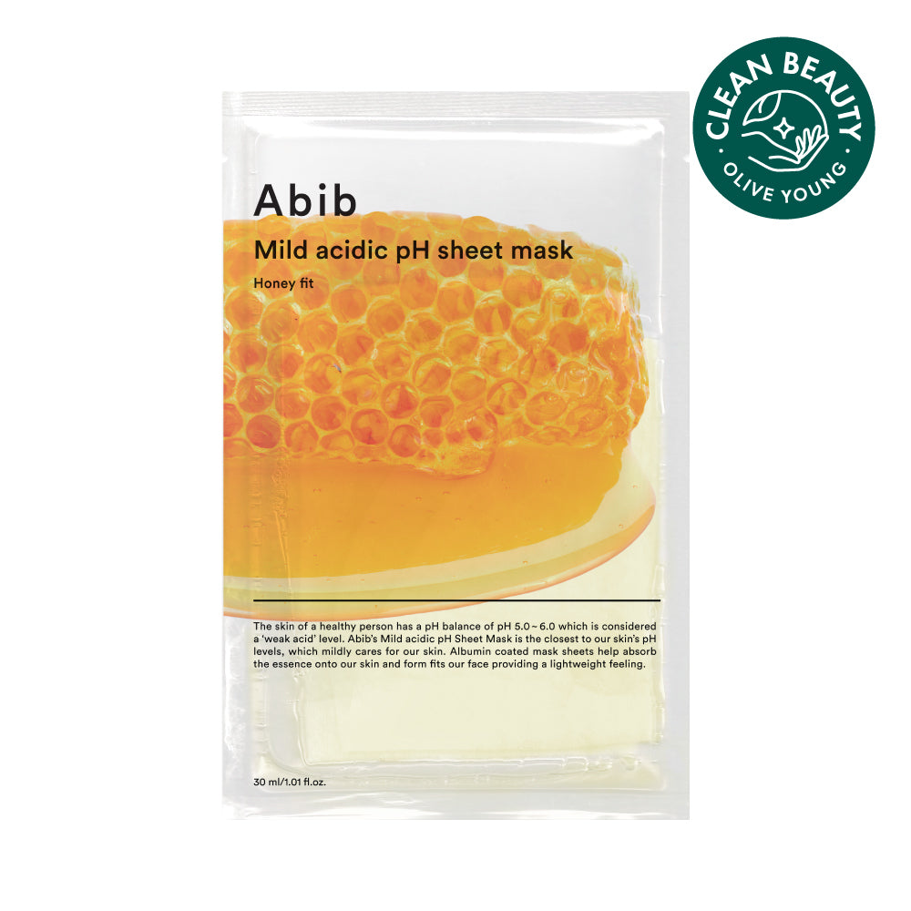 【Olive Young 直送】Abib 弱酸性pH面膜 單片裝(5款選1・魚腥草/復活草/水/穀胱甘肽/蜂蜜)