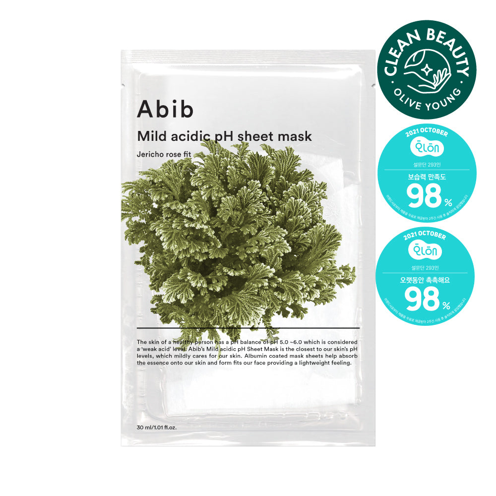 【Olive Young 直送】Abib 弱酸性pH面膜 單片裝(5款選1・魚腥草/復活草/水/穀胱甘肽/蜂蜜)