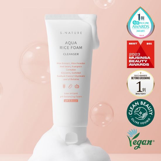 S.NATURE - Aqua Rice Foam Cleanser 米萃水潤胺基酸潔面乳 80ml