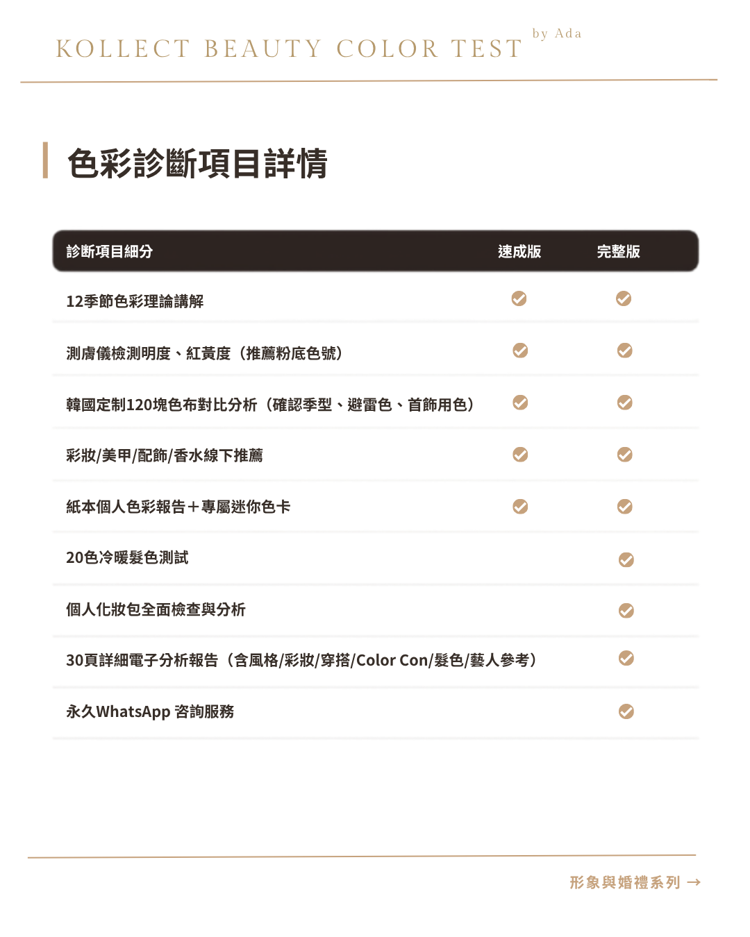 12季節色彩診斷 | 骨骼診斷| 婚禮診斷（尾款）