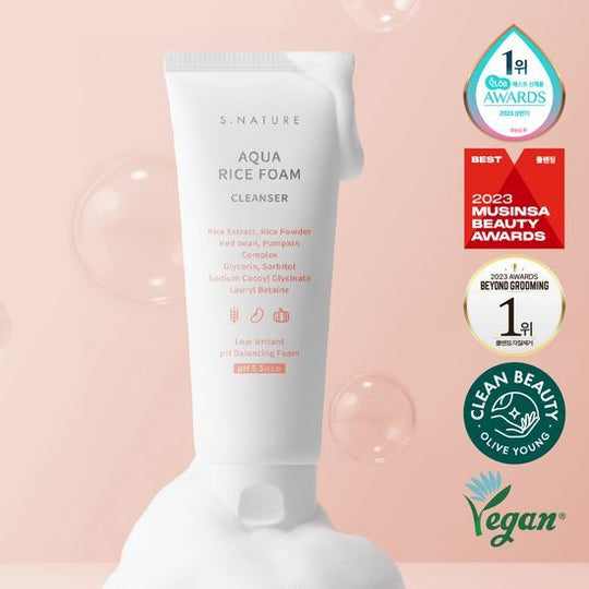 S.NATURE - Aqua Rice Foam Cleanser 米萃水潤胺基酸潔面乳 80ml