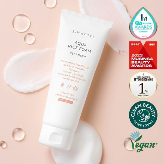 S.NATURE - Aqua Rice Foam Cleanser 米萃水潤胺基酸潔面乳 80ml