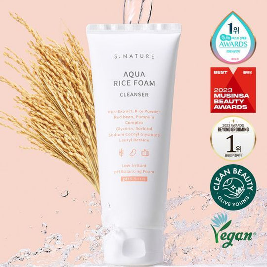 S.NATURE - Aqua Rice Foam Cleanser 米萃水潤胺基酸潔面乳 80ml