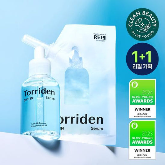 [Olive Young 直送] Torriden 低分子透明質酸精華 50ml + 補充裝 50ml