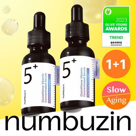 【Olive Young 直送】NUMBUZIN 5號穀胱甘肽C淡斑安瓶 30ml＋30ml（淡斑美白・雙入企劃）