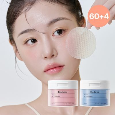 【Olive Young 直送】BIODANCE 膠原蛋白／神經酰胺凝膠爽膚棉 60片企劃（附4片・毛孔彈力／水潤鎮靜）