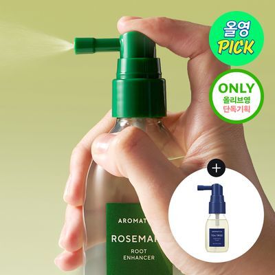 【Olive Young 直送】AROMATICA 迷迭香髮根強化精華 100ml 企劃（附茶樹頭皮精華30ml・8月精選・人氣No.1）