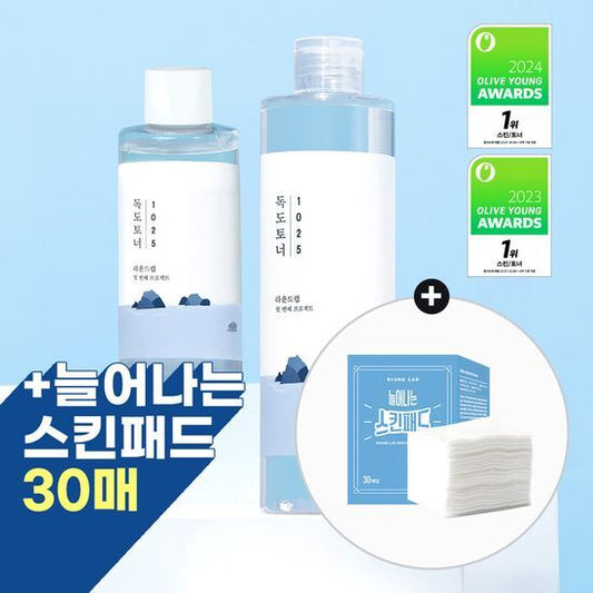 【Olive Young 直送】ROUND LAB 1025 獨島爽膚水 300ml 企劃（附100ml・人氣No.1）