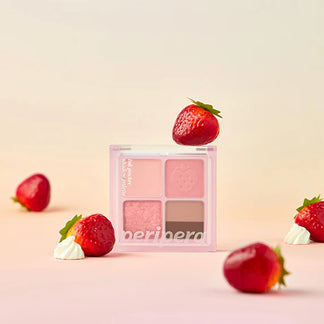 🍓 Peripera Ink Pocket Shadow Palette #07 Spring Strawberries In The Sun｜Soft Berry Edition・韓系四色眼影盤・粉嫩草莓色系推薦