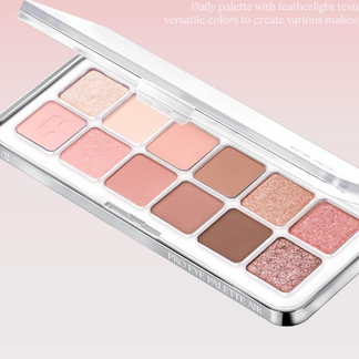 [預訂] CLIO Pro Eye Palette Air #02 Rose Connect｜韓系12色眼影盤・玫瑰裸粉色系・氣質日常妝感推薦