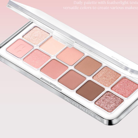 現貨｜CLIO - Pro Eye Palette Air 持久輕盈滑順12色眼影盤 #02 Rose Connect