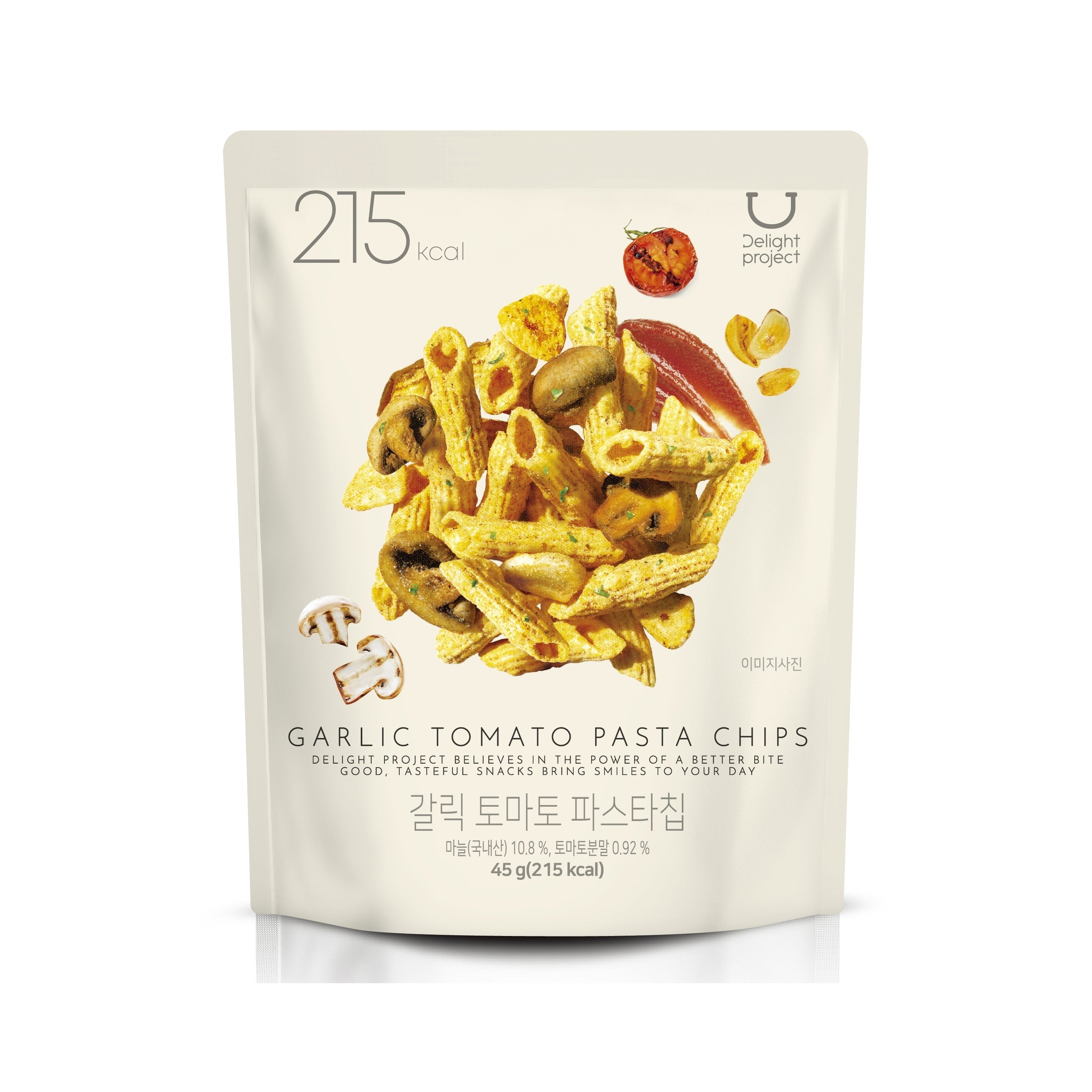現貨【Olive Young 直送】韓國爆紅！Delight Project - 蒜香番茄 / 奶油蘑菇 意粉脆片 45g