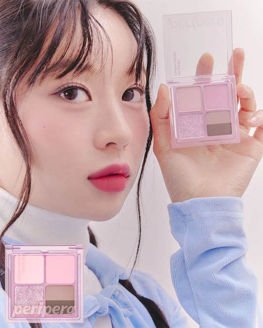❄️ [預訂] Peripera Ink Pocket Shadow Palette #02 Cool Summer Vibe｜韓系四色眼影盤・冷粉色系推薦