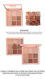 🌹 [預訂] 3CE Multi Eye Color Palette #Overtake｜Mood Recipe 系列・韓系九色眼影盤・玫瑰棕色系推薦